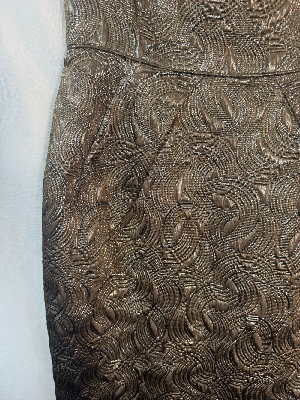 Banana Republic Metallic Bronze Jacquard Sheath Cocktail Dress Size 6 - Picture 6 of 9